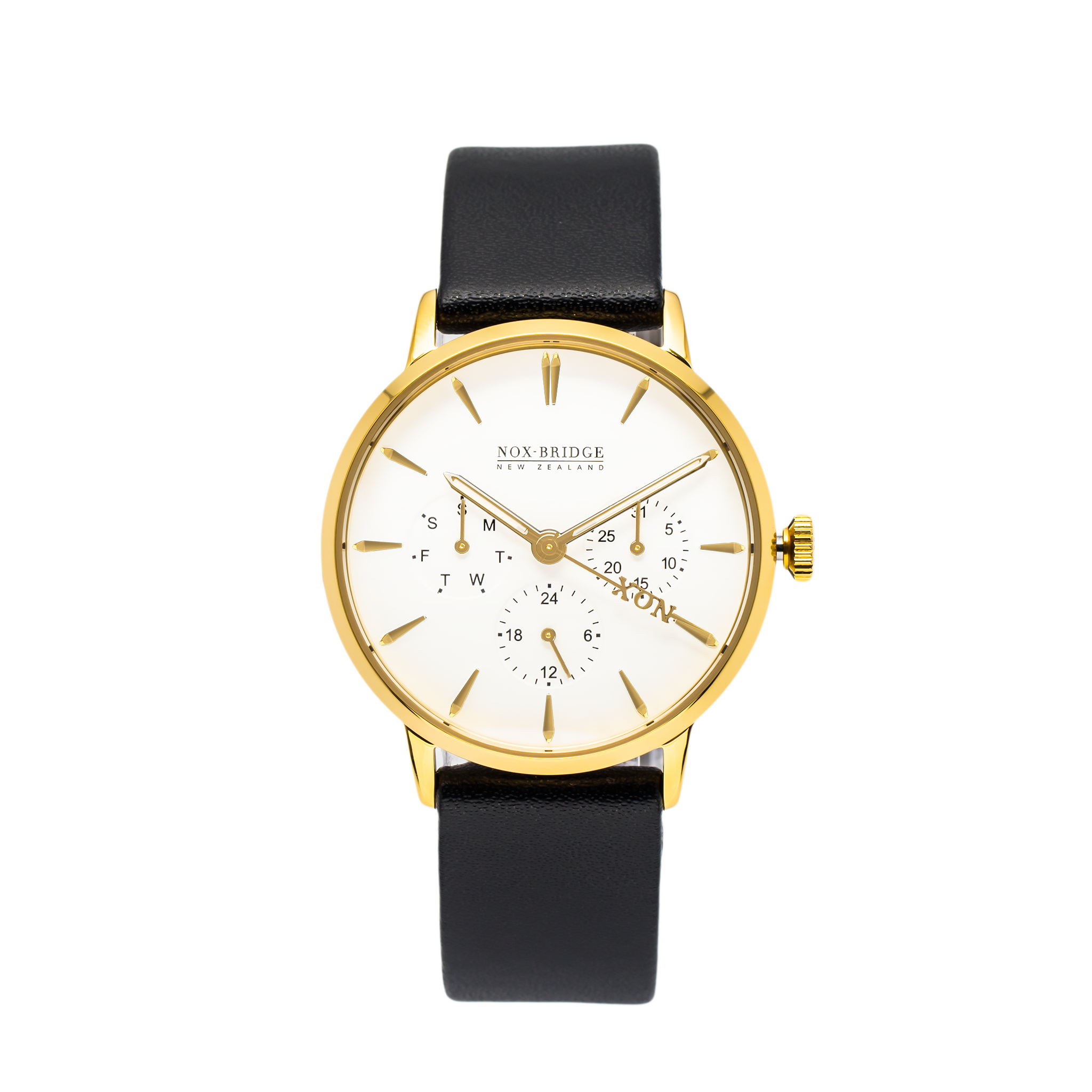 NOX-BRIDGE Classic Capella Vegan Leather Strap 36MM Gold Watch NOX-BRIDGE Classic Capella Vegan Leather Strap 36MM Gold Watch