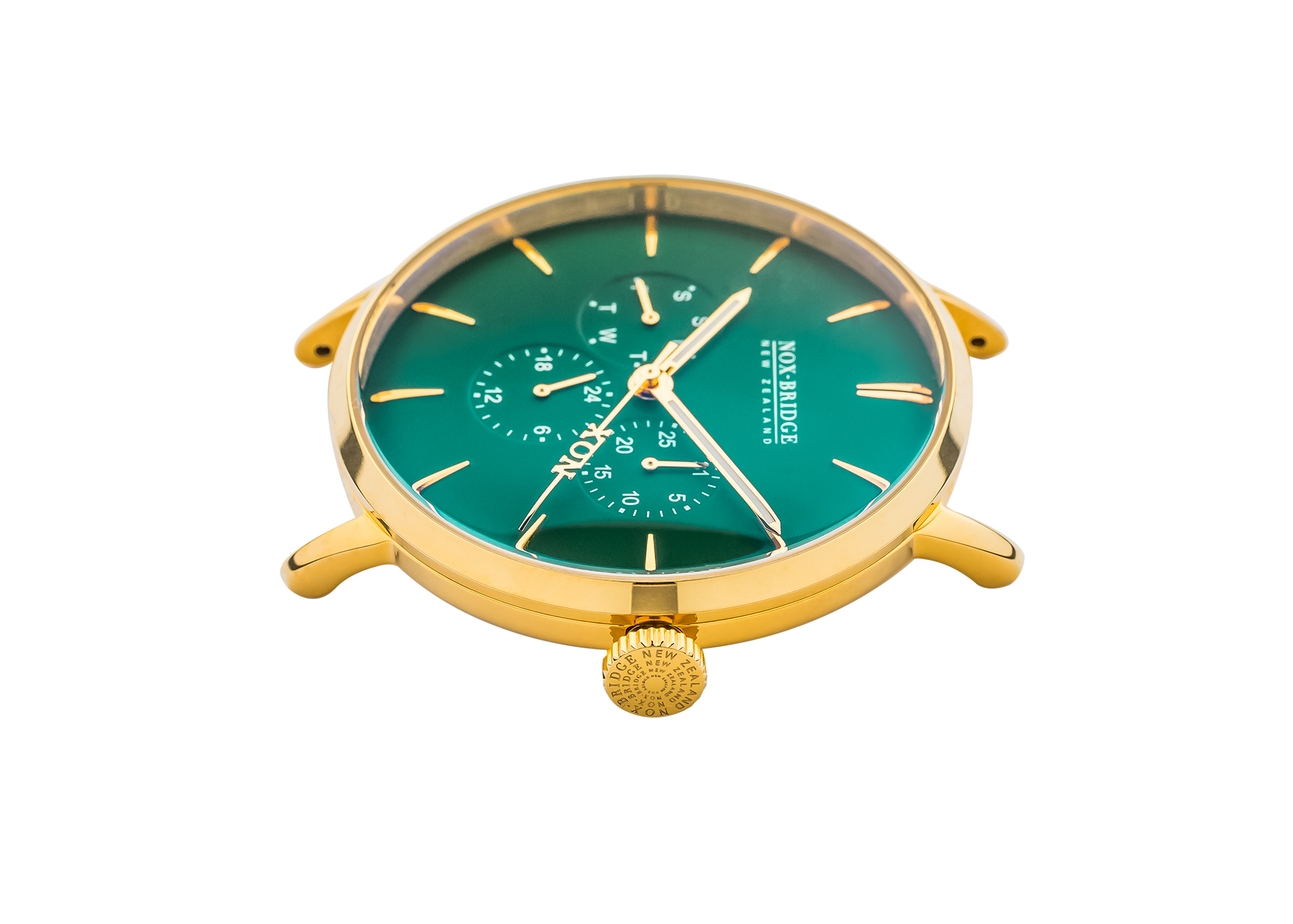 NOX-BRIDGE Classic Vega Viridi Vegan Forest Green Leather Strap Green Dial 41MM Gold Watch