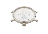 NOX-BRIDGE Classic Alcyone Vegan Grey Leather Strap White Dial 41MM Silver Watch