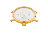 NOX-BRIDGE Classic Alcyone Vegan Grey Leather Strap White Dial 41MM Gold Watch
