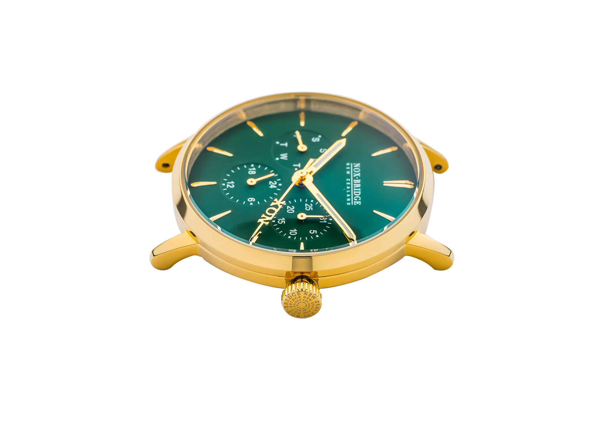 NOX-BRIDGE Classic Vega Viridi Vegan Forest Green Leather Strap Green Dial 36MM Gold Watch