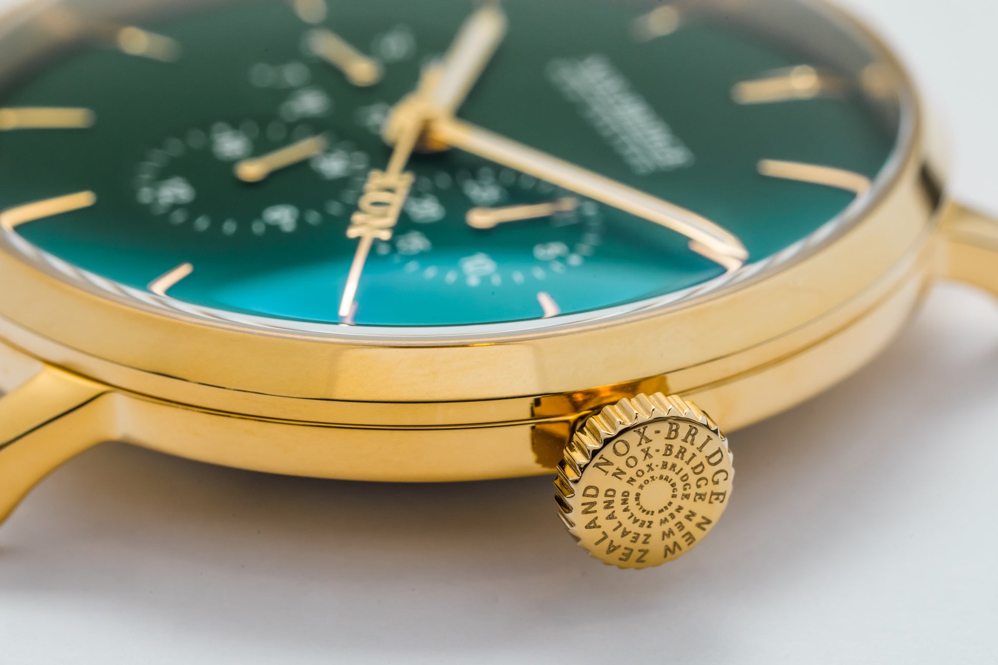 NOX-BRIDGE Classic Vega Viridi Vegan Forest Green Leather Strap Green Dial 41MM Gold Watch