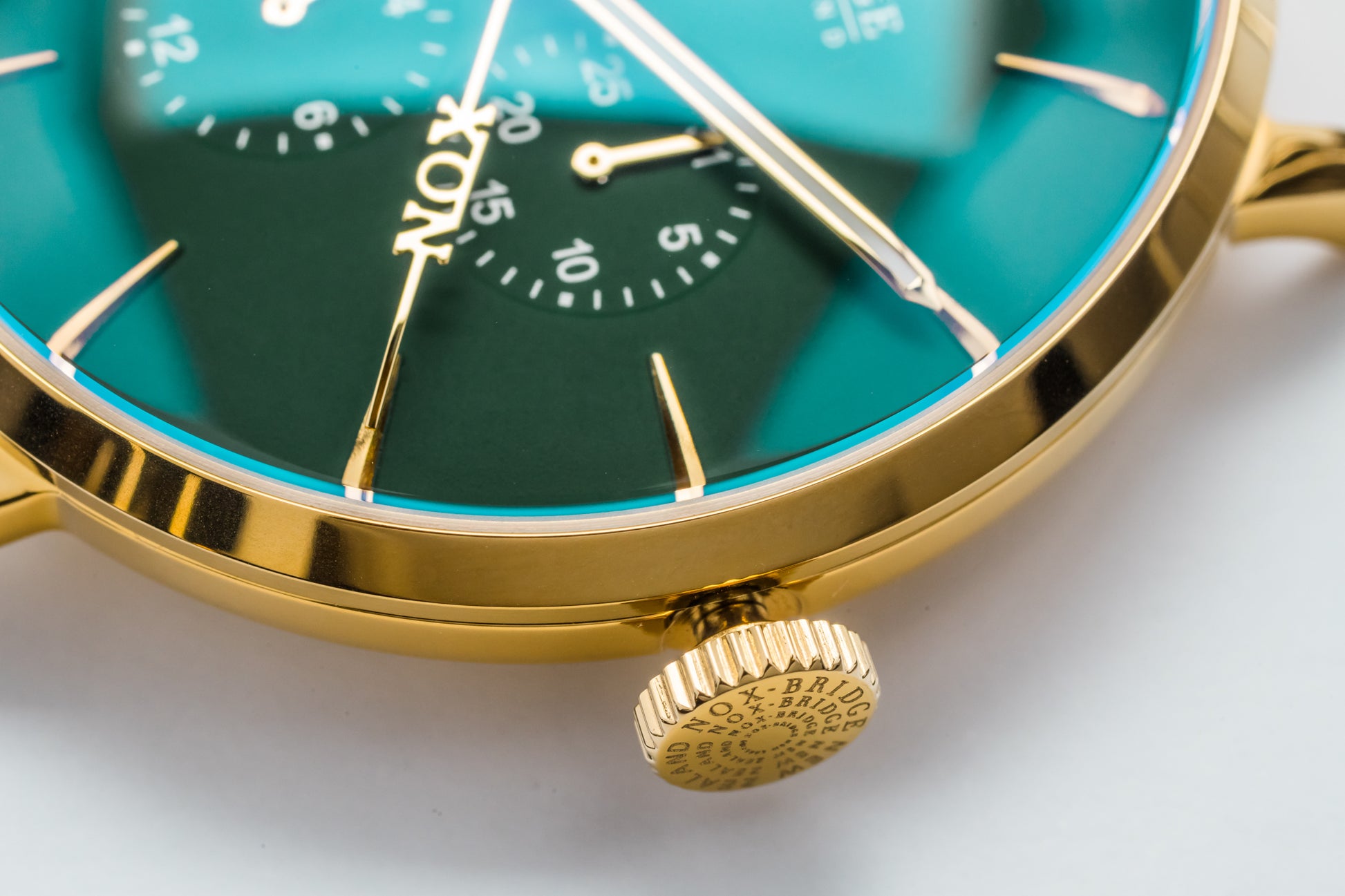 NOX-BRIDGE Classic Vega Viridi Vegan Forest Green Leather Strap Green Dial 41MM Gold Watch