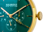 NOX-BRIDGE Classic Vega Viridi Vegan Forest Green Leather Strap Green Dial 36MM Gold Watch