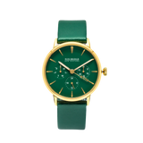 NOX-BRIDGE Classic Vega Viridi Vegan Forest Green Leather Strap Green Dial 36MM Gold Watch