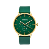 NOX-BRIDGE Classic Vega Viridi Vegan Forest Green Leather Strap Green Dial 41MM Gold Watch